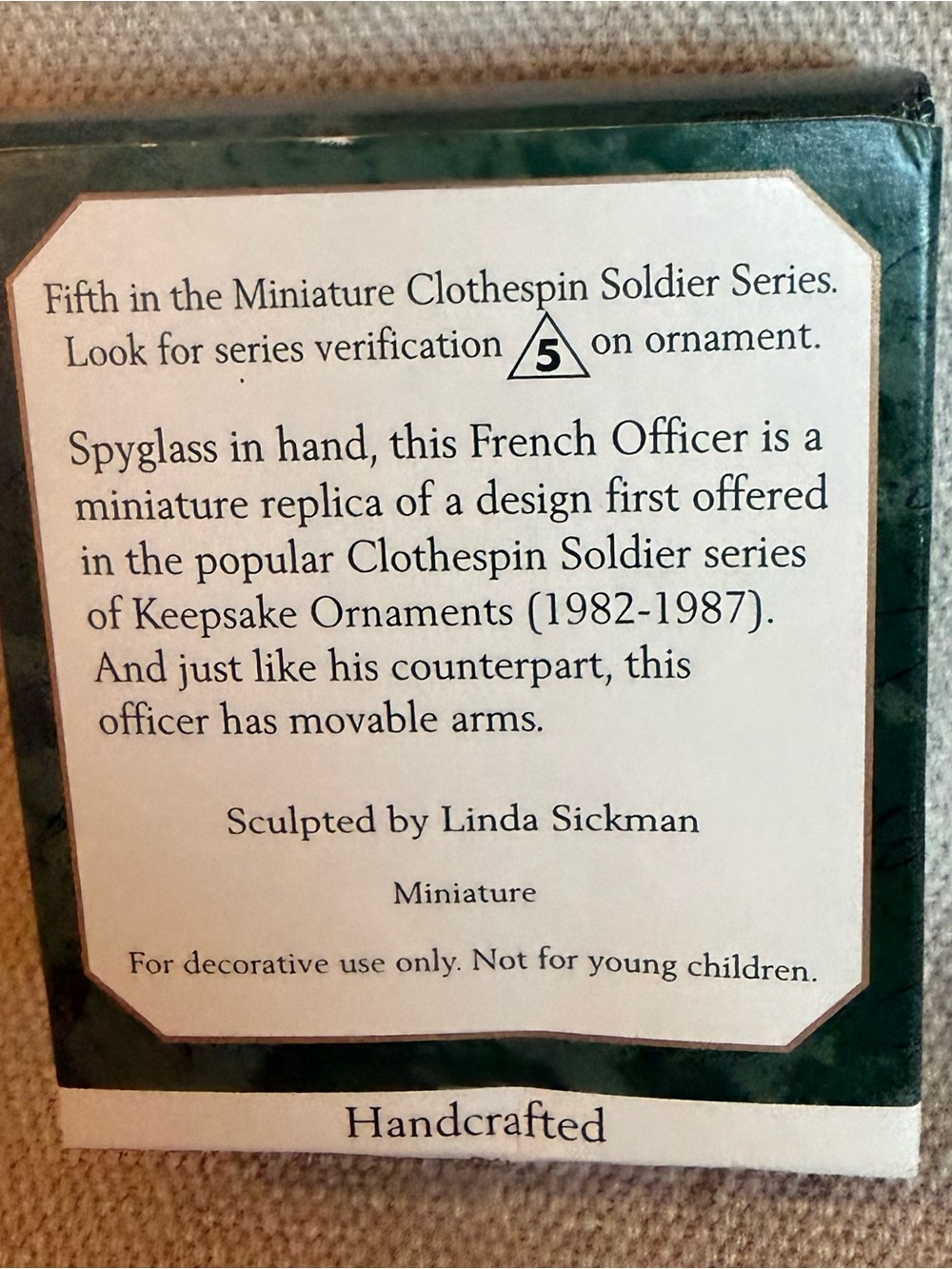 MINIATURE Hallmark Clothespin Soldiers Ornaments - Picture 7 of 10